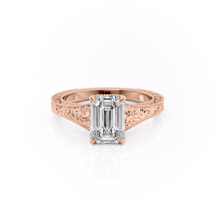The Florence Set With A 4.5 Carat Emerald Moissanite