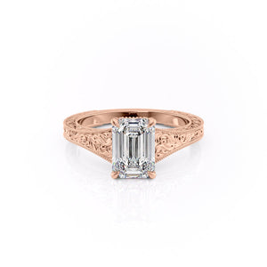 The Florence Set With A 1.5 Carat Emerald Moissanite