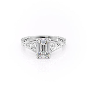 The Florence Set With A 4 Carat Emerald Moissanite