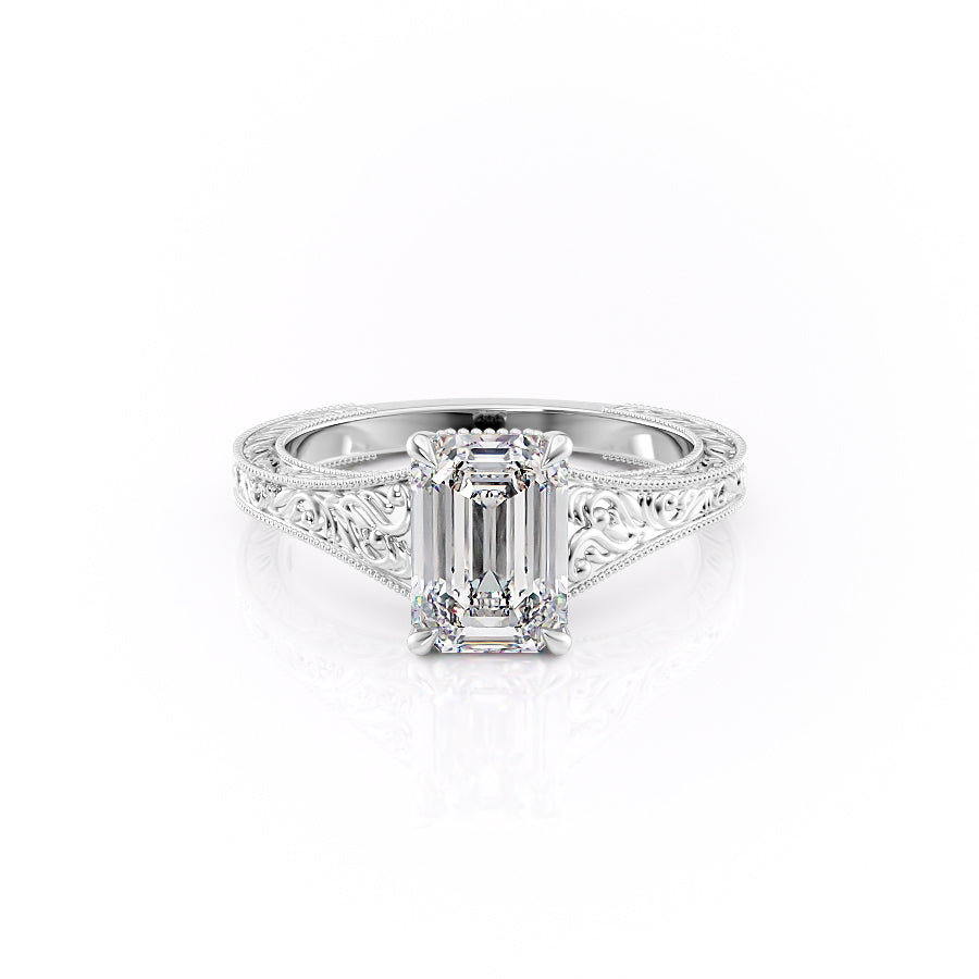 The Florence Set With A 1.5 Carat Emerald Moissanite