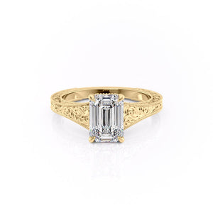 The Florence Set With A 4 Carat Emerald Moissanite