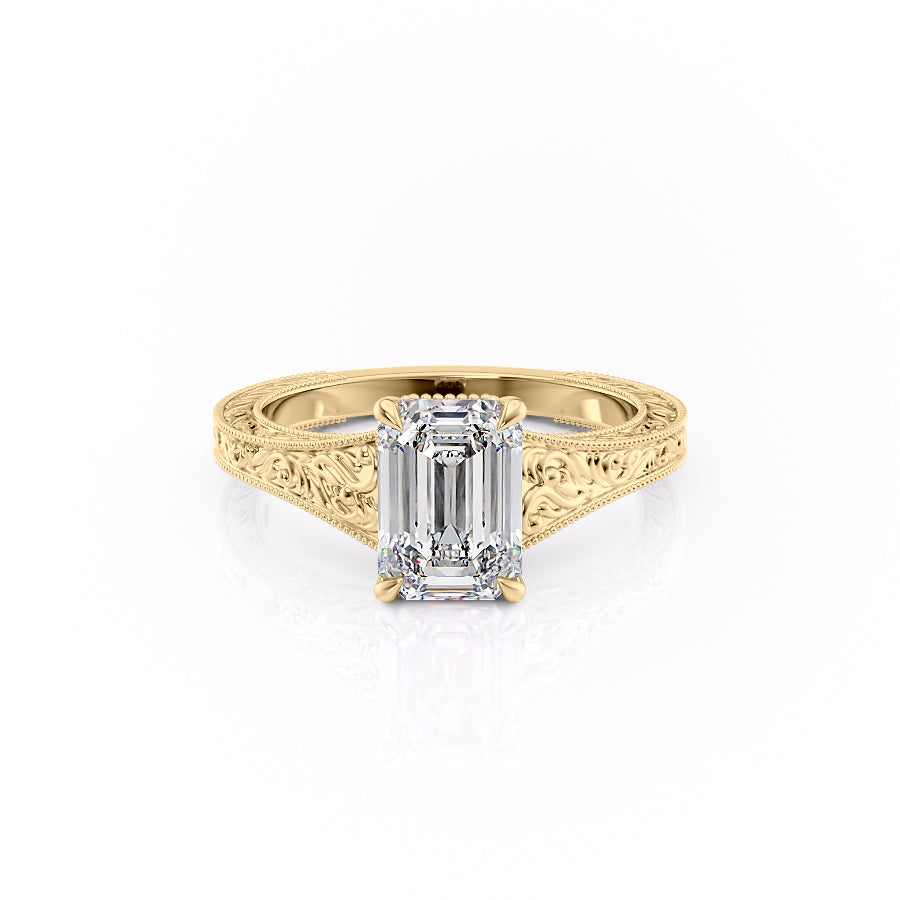 The Florence Set With A 3.5 Carat Emerald Moissanite