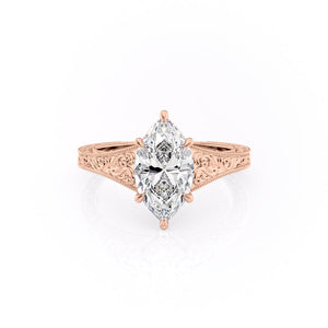 The Florence Set With A 2.5 Carat Marquise Moissanite