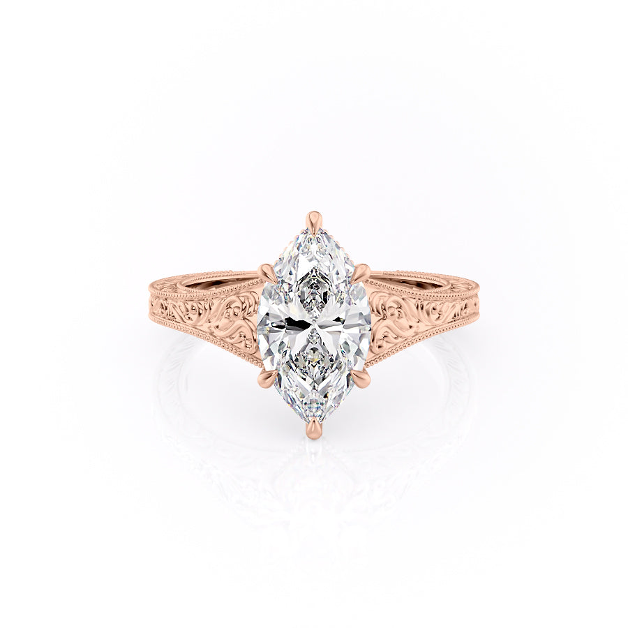 The Florence Set With A 1.5 Carat Marquise Moissanite