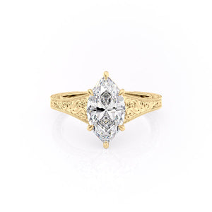 The Florence Set With A 2 Carat Marquise Moissanite