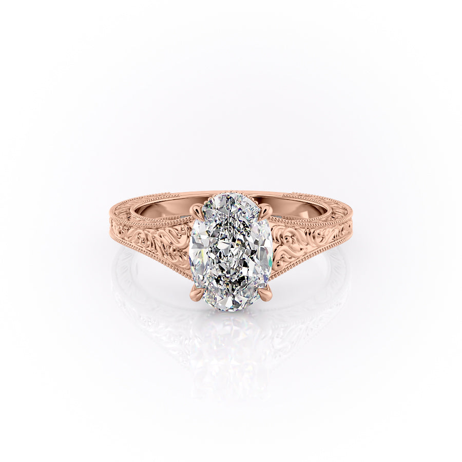 The Florence Set With A 4 Carat Oval Moissanite