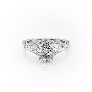 The Florence Set With A 4 Carat Oval Moissanite