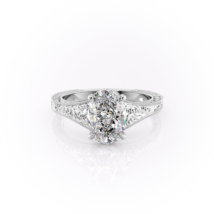 The Florence Set With A 4.5 Carat Oval Moissanite