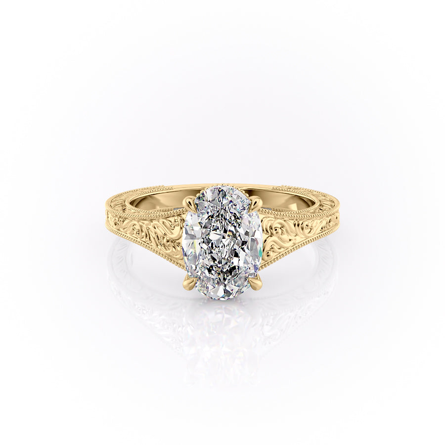 The Florence Set With A 4.5 Carat Oval Moissanite