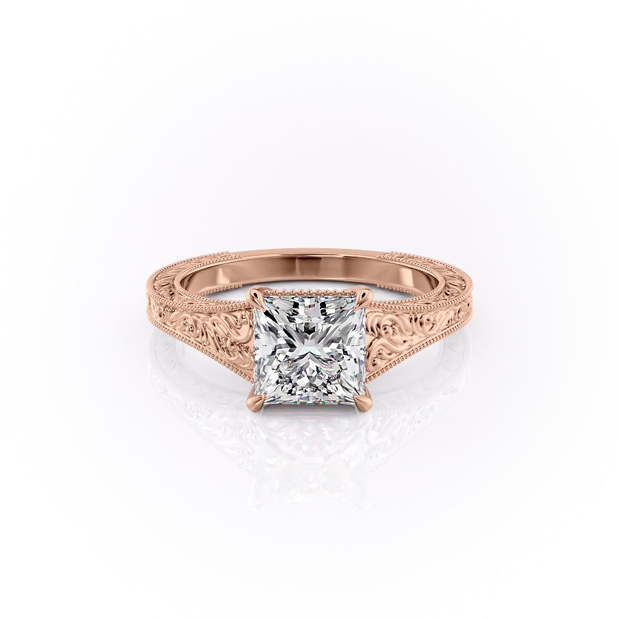 The Florence Set With A 1 Carat Princess Moissanite