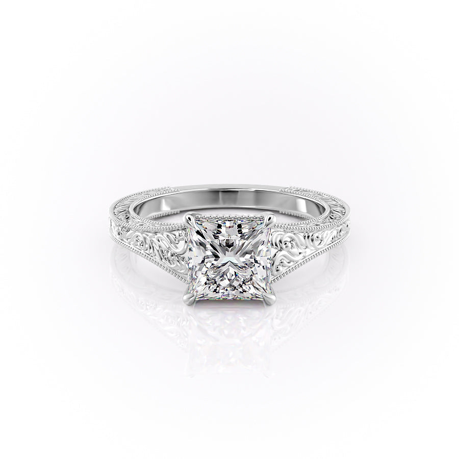 The Florence Set With A 1 Carat Princess Moissanite