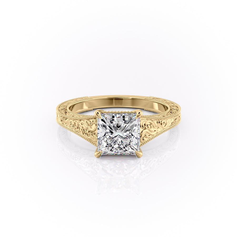 The Florence Set With A 1 Carat Princess Moissanite