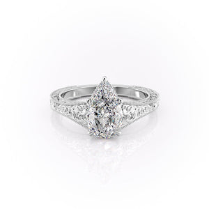 The Florence Set With A 3.5 Carat Pear Moissanite