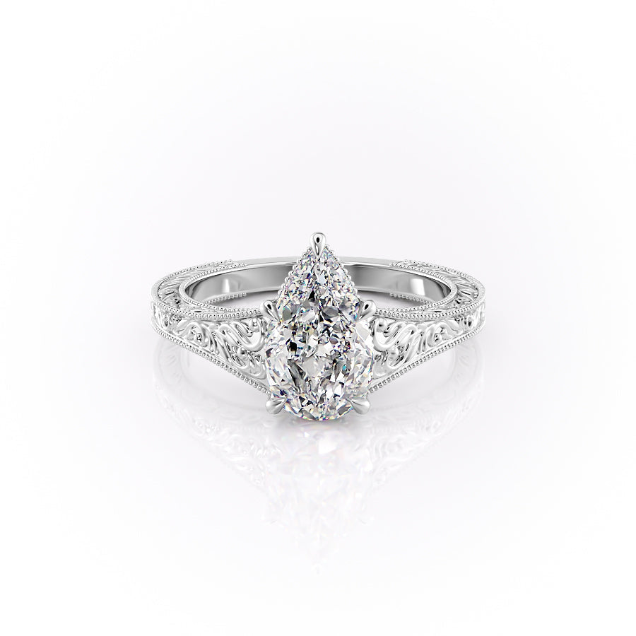 The Florence Set With A 2 Carat Pear Moissanite
