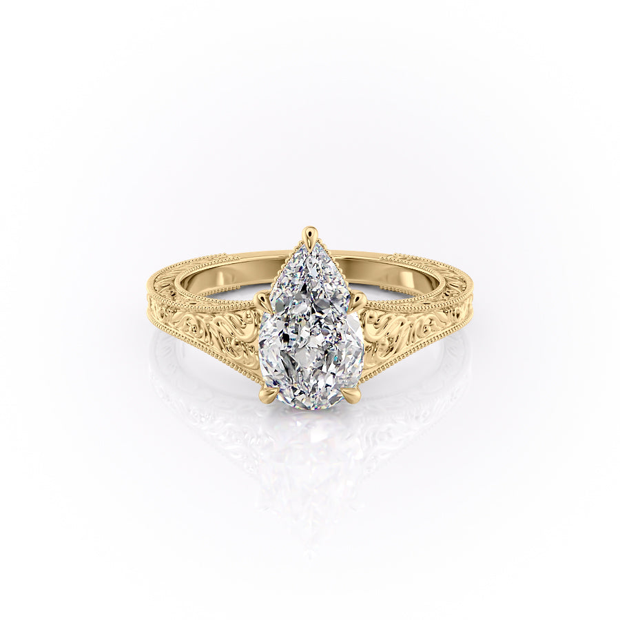 The Florence Set With A 2 Carat Pear Moissanite