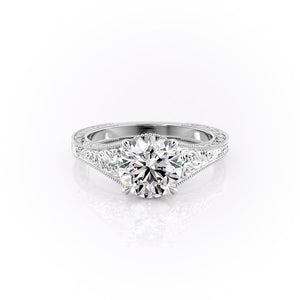The Florence Set With A 5 Carat Round Moissanite
