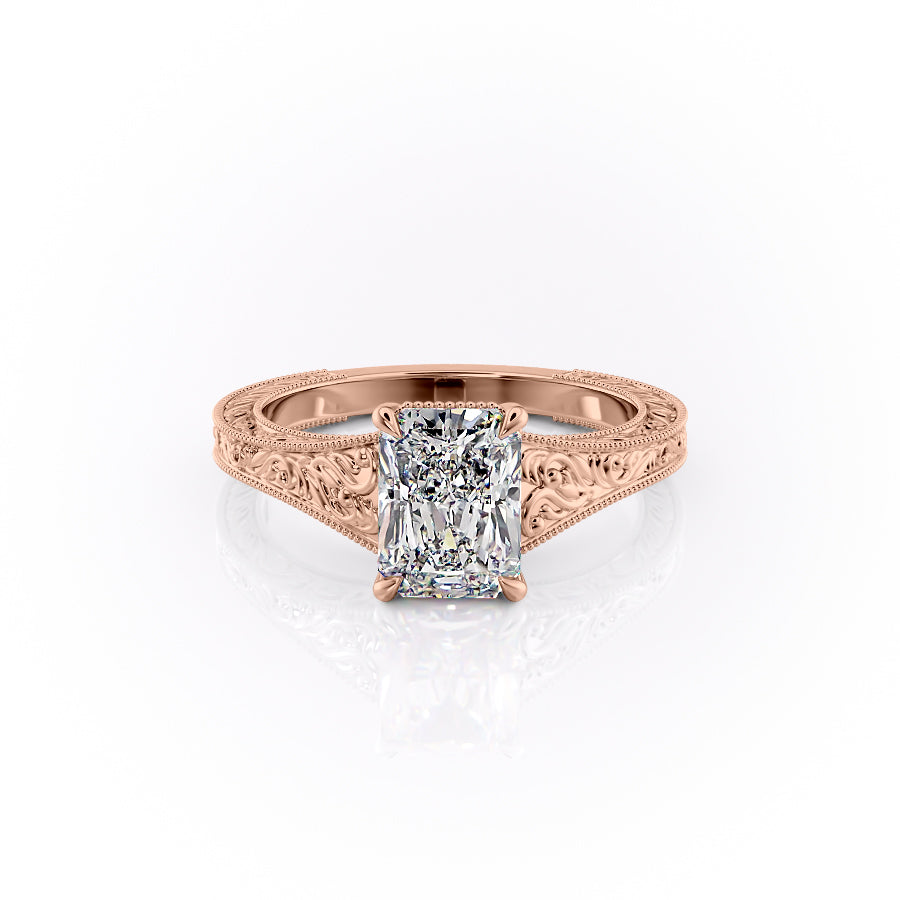 The Florence Set With A 1 Carat Radiant Moissanite