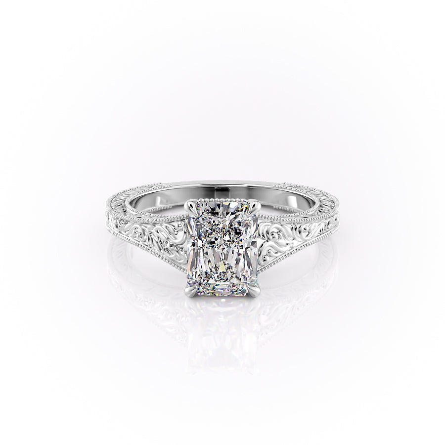 The Florence Set With A 1 Carat Radiant Moissanite