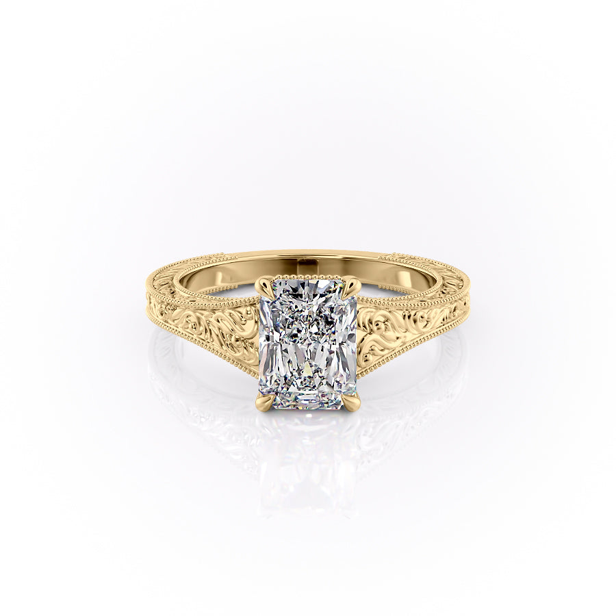 The Florence Set With A 1 Carat Radiant Moissanite