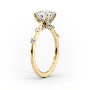 The Serena Set With A 3 Carat Emerald Moissanite