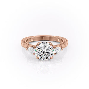 The Three Stone Sierra Set With A 1 Carat Round Moissanite