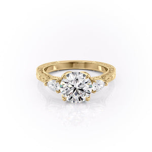 The Three Stone Sierra Set With A 1 Carat Round Moissanite