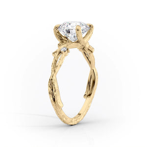 The Textured Twig Set With A 1.5 Carat Radiant Moissanite
