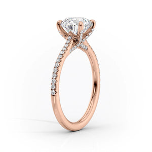 The Pave Claire Set With A 3.5 Carat Emerald Moissanite