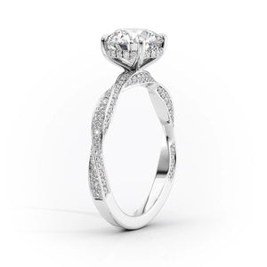 The Caroline Set With A 4 Carat Radiant Moissanite