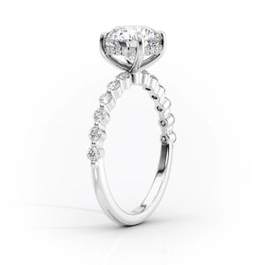 The Khloe Set With A 2.5 Carat Radiant Moissanite