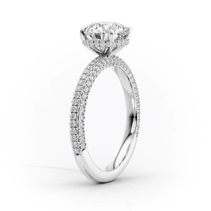 The Celine Set With A 4.5 Carat Round Moissanite