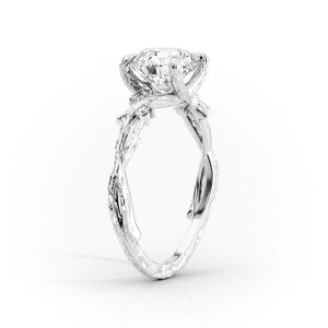 The Textured Twig Set With A 4.5 Carat Princess Moissanite