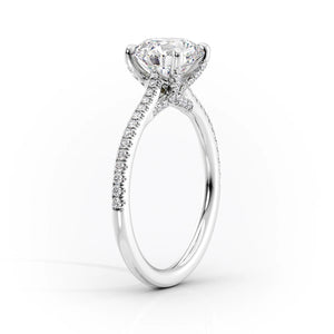The Pave Claire Set With A 3 Carat Cushion Lab Diamond