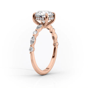 The Lindsey Set With A 3 Carat Emerald Moissanite