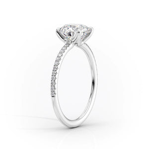 The Pave Ashley Set With A 3.5 Carat Oval Moissanite