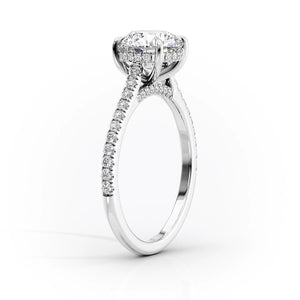 The Pave Natalie Set With A 1 Carat Cushion Lab Diamond
