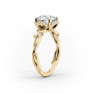 The Halo Twig Set With A 1 Carat Cushion Lab Diamond
