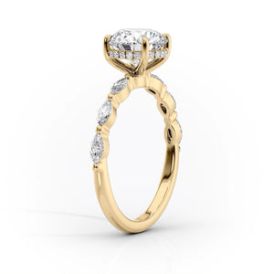 The Lucia Set With A 5 Carat Oval Moissanite