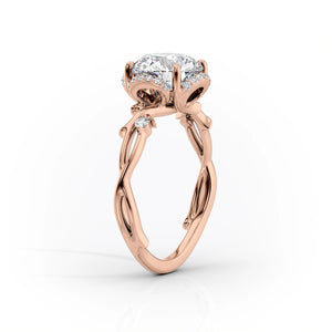 The Halo Twig Set With A 1.5 Carat Elongated Cushion Moissanite