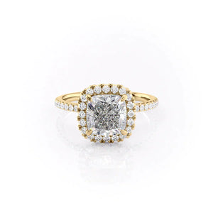 The Lenny Set With A 5 Carat Cushion Moissanite