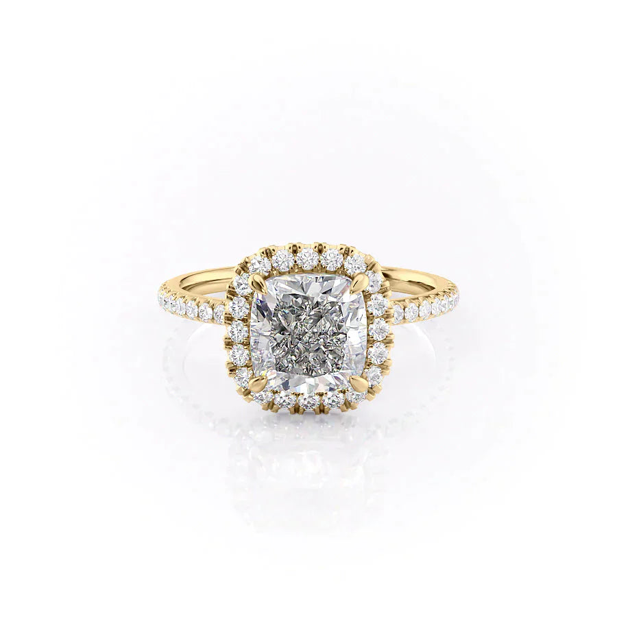 The Lenny Set With A 3 Carat Cushion Lab Diamond