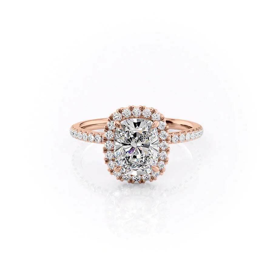 The Lenny Set With A 2.5 Carat Elongated Cushion Moissanite