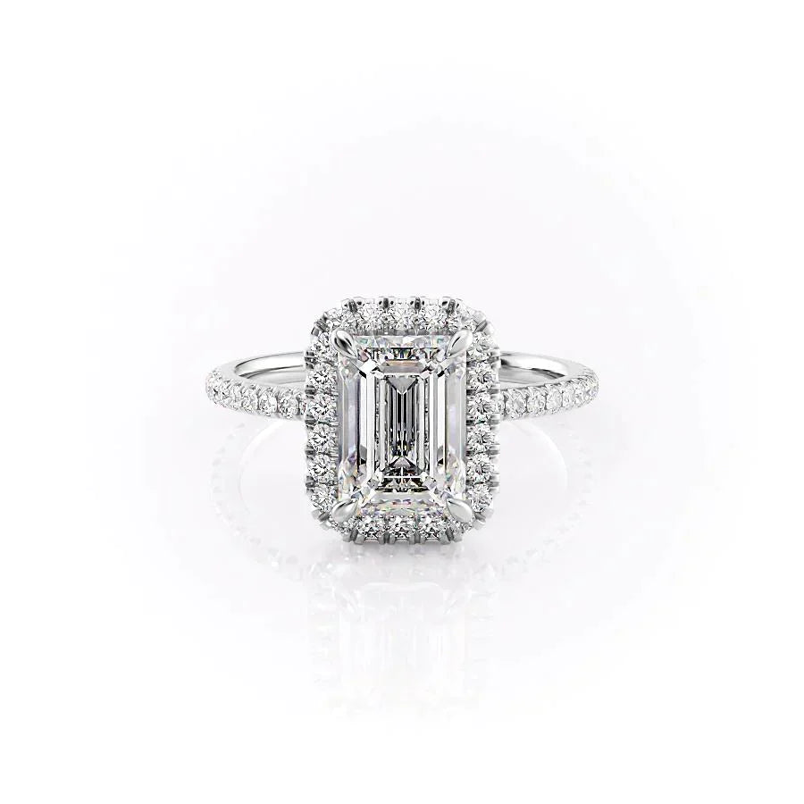 The Lenny Set With A 2.5 Carat Emerald Moissanite