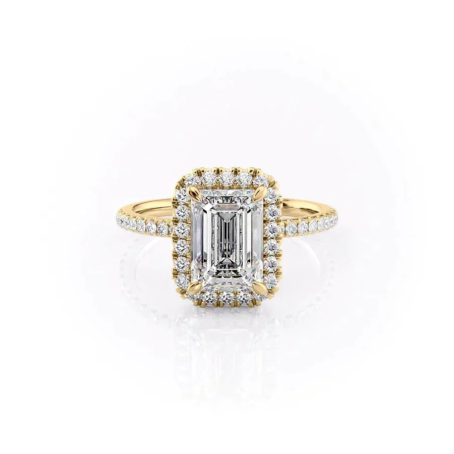 The Lenny Set With A 4.5 Carat Emerald Moissanite