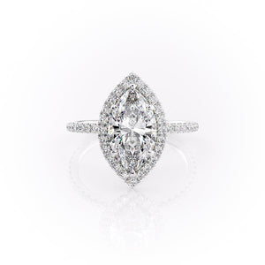 The Lenny Set With A 3.5 Carat Marquise Moissanite