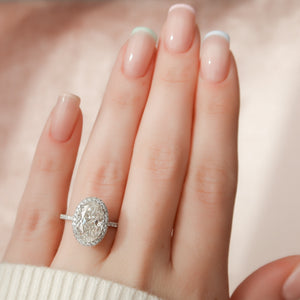 The Lenny Set With A 2 Carat Oval Lab Diamond