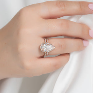 The Lenny Set With A 2 Carat Pear Lab Diamond