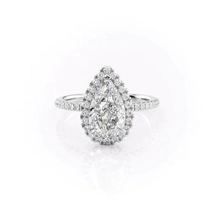 The Lenny Set With A 3.5 Carat Pear Moissanite
