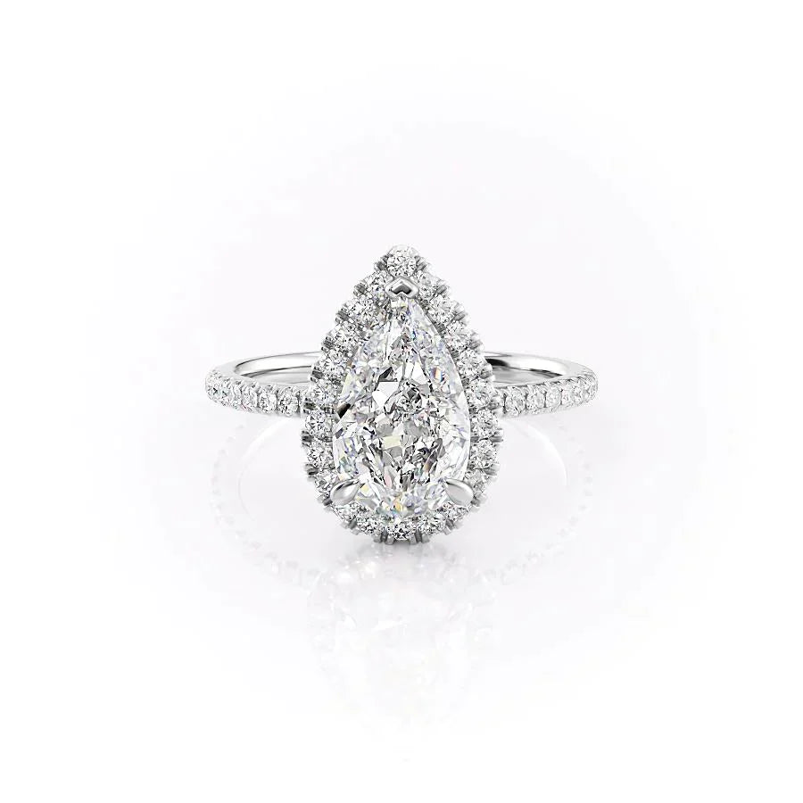 The Lenny Set With A 2.5 Carat Pear Lab Diamond