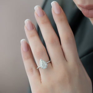 The Lenny Set With A 3 Carat Pear Lab Diamond